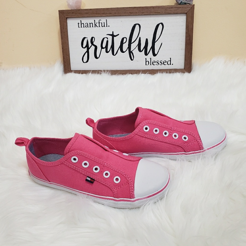 Tommy Hilfiger Girls Pink and White Sneakers